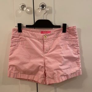 Lilly Pulitzer pink seersucker shorts